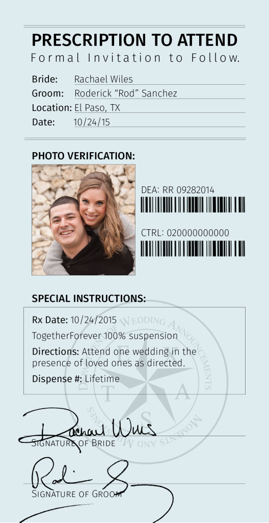 Pharmacy Theme Save The Date Magnet Design