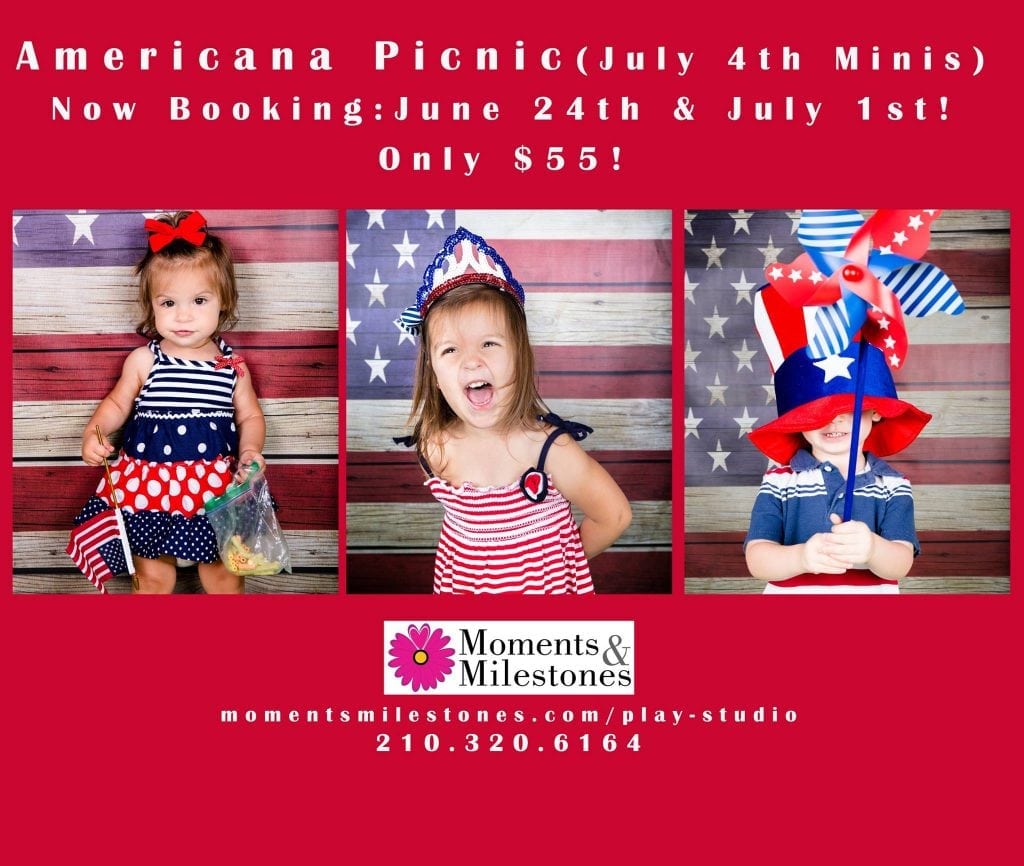 Americana Picnic Monthly Mini Sessions 4th of July themed at the Moments & Milestones Studio! 2