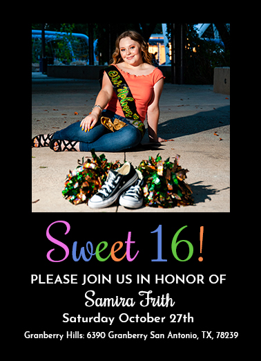 Samira Sweet 16 Invitations from her Portrait Session